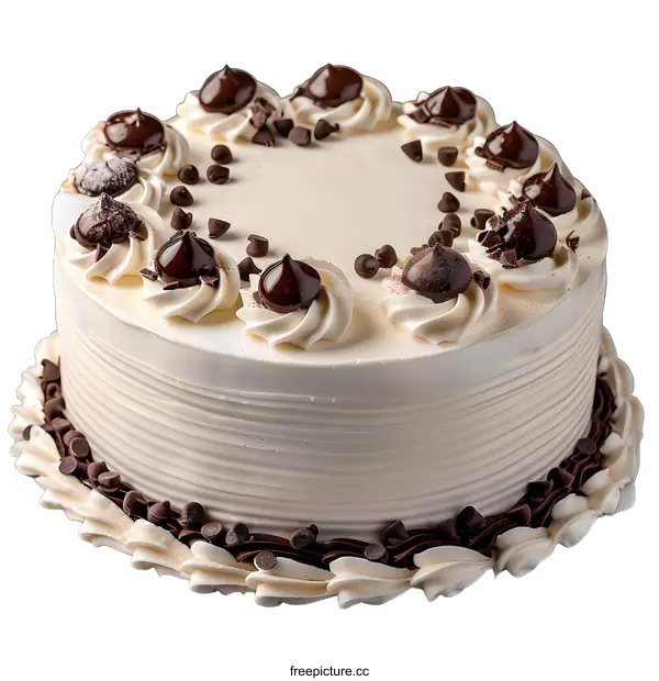 [Transparent Background PNG]Delicious Chocolate Chip Frosting Cake