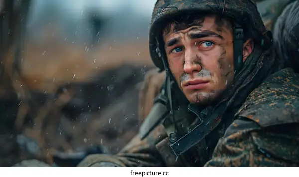 A soldiers gaze