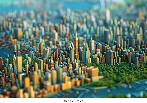New York City Skyline in Miniature