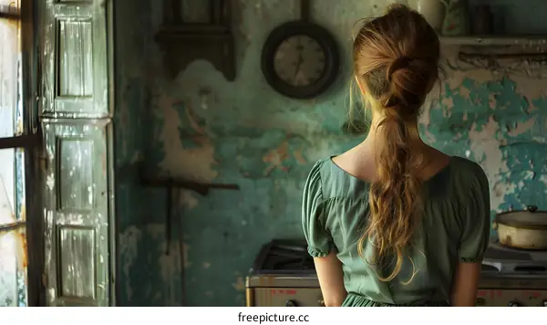 girl in front of the stove