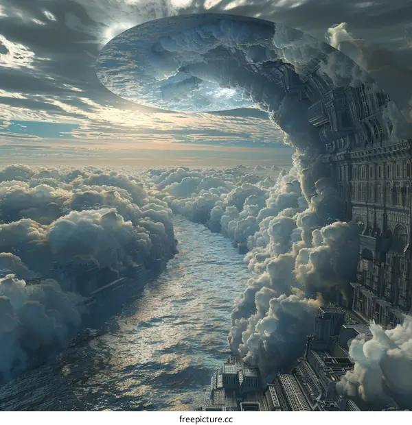 Futuristic Metropolis in the Clouds