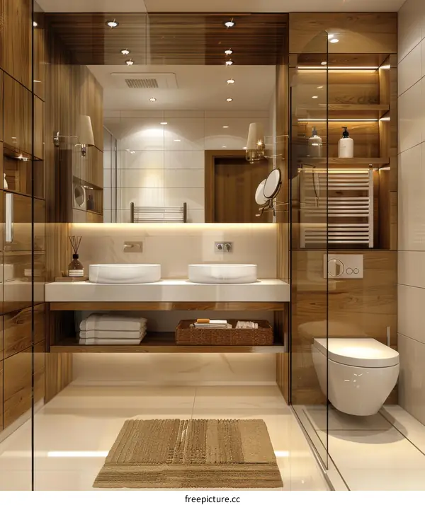 Modern Elegant Wooden Bathroom Design