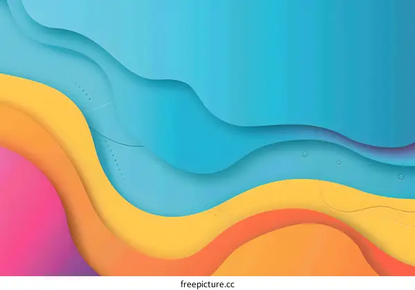 Abstract Colorful Waves Background Illustration