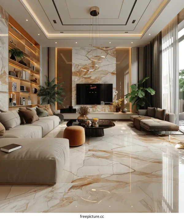 Modern and Cozy Living Room with Balcony