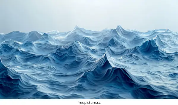 Blue and white ocean waves illustration