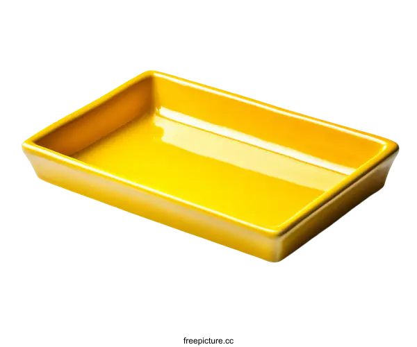 [Transparent Background PNG]Rectangular Yellow Ceramic Dish