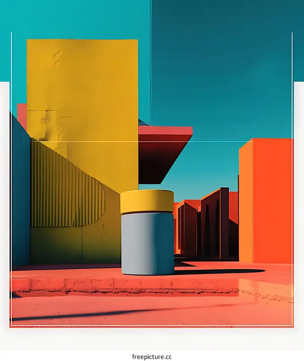 Minimalist Architecture  with Vibrant Colors