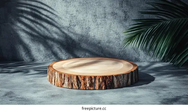 Wooden Disc Display with Tropical Vibes