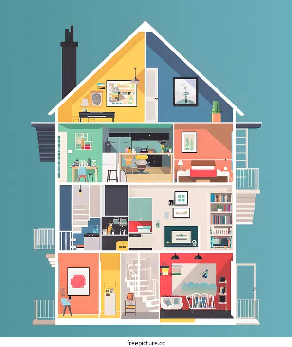 Modern Home Interior Design Illustration