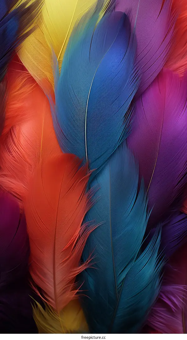 Colorful Feathers Close Up