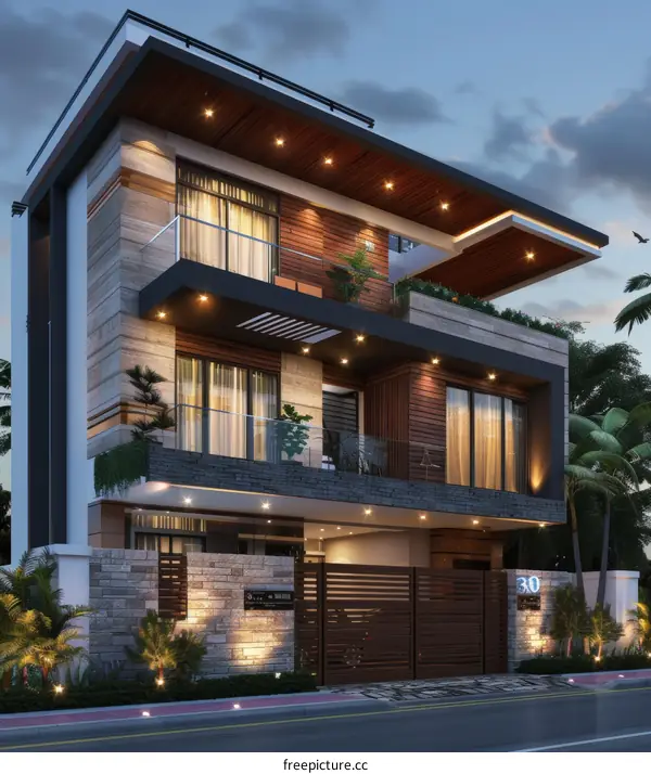 Modern Exterior Design of a Residential House