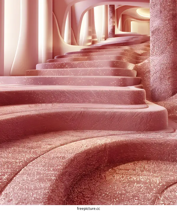 Pink Abstract Staircase Interior Design