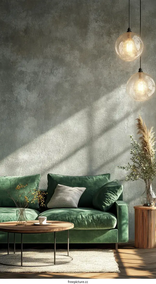 Modern Green Living Room Interior Design