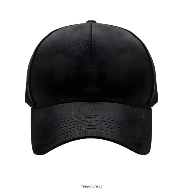 [Transparent Background PNG]Black Baseball Cap Mockup on White Background