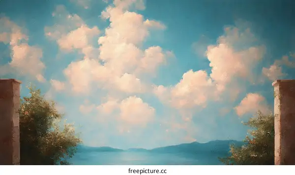 Beautiful Sky View with Clouds and Landscape