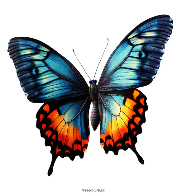 [Transparent Background PNG]A Vibrant Butterfly in Vivid Colors