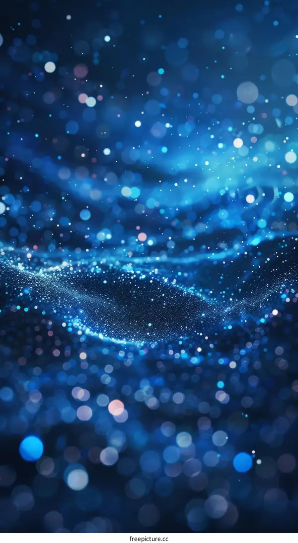 Mesmerizing Blue Light Particles Flowing