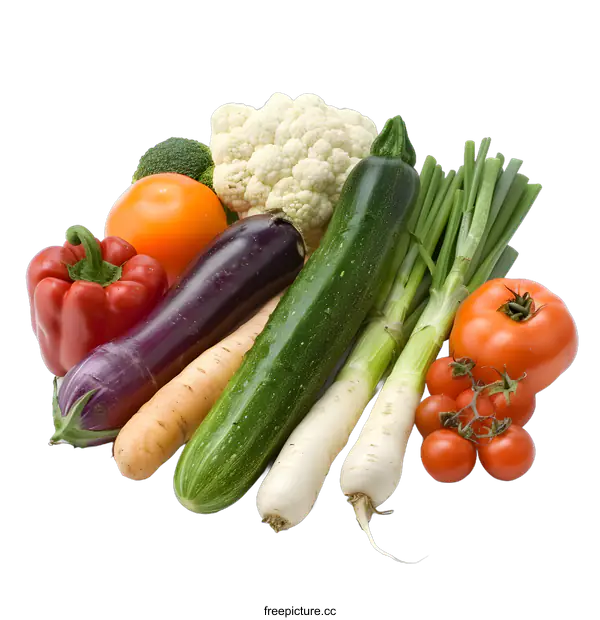 [Transparent Background PNG]Fresh Vegetables on White Background