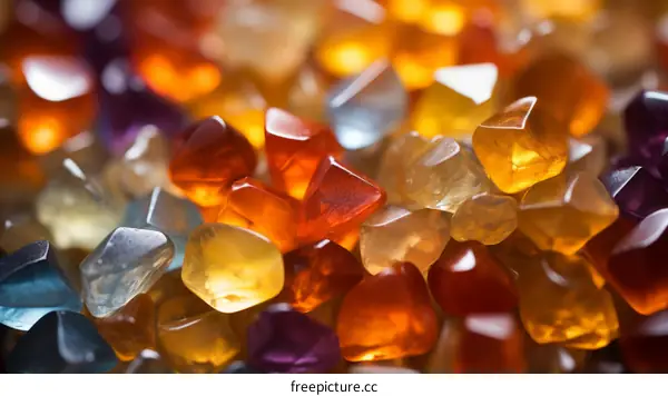 Colorful Glass Gems Close-up