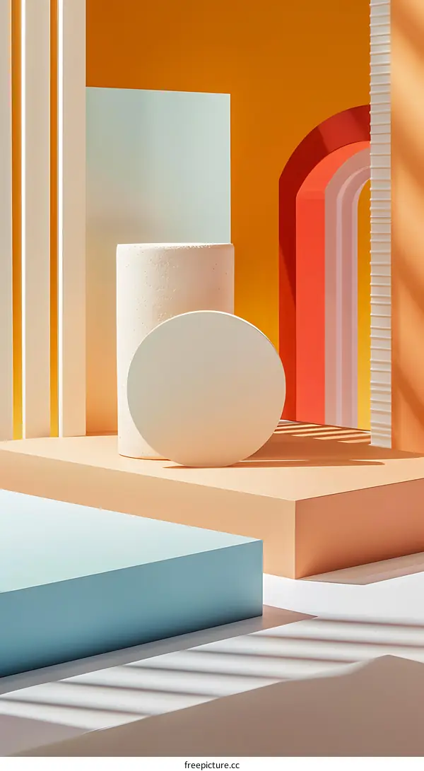 Abstract Geometric Shapes Minimalist Product Display Background