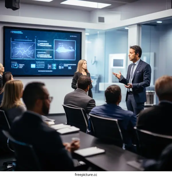 Businessman giving a presentation in a conference room