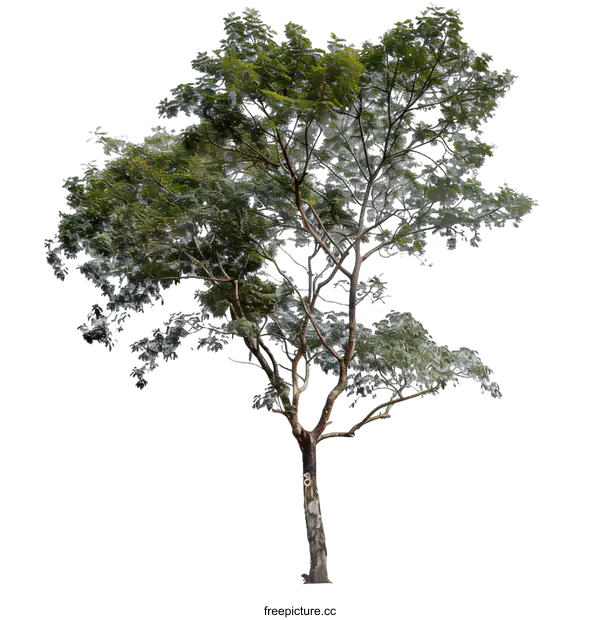 [Transparent Background PNG]Isolated Tree with Green Leaves on White Background