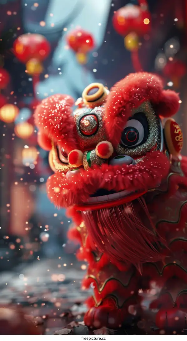 Lion and Dragon Dance Performance to Celebrate the Lantern Festival