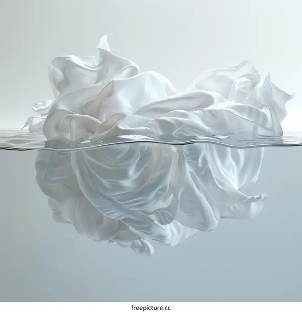 White cloth floating on water surface