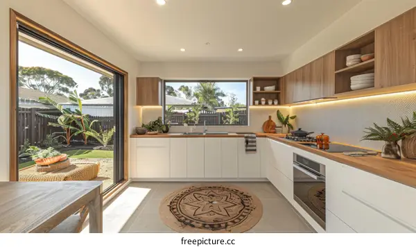 Modern Open Concept Kitchen with Large Island