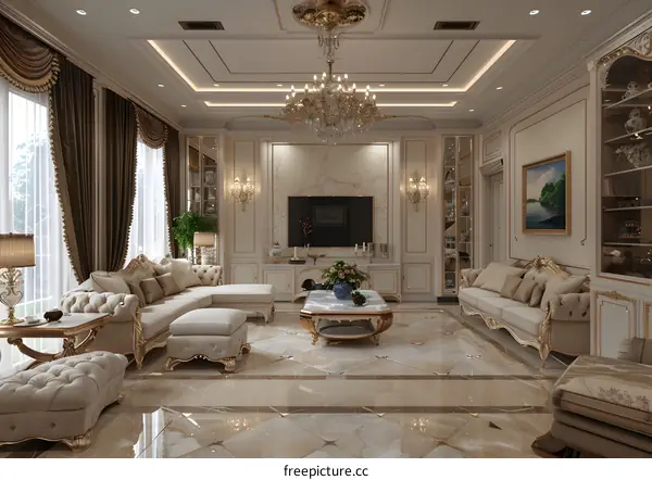 European style living room interior design