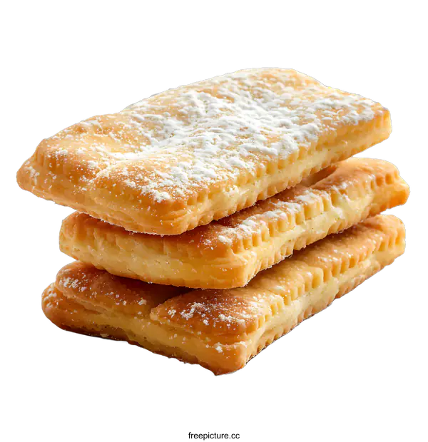 [Transparent Background PNG]Three pieces of puff pastry