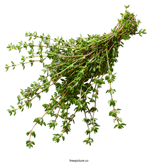 [Transparent Background PNG]Fresh thyme herb on white background