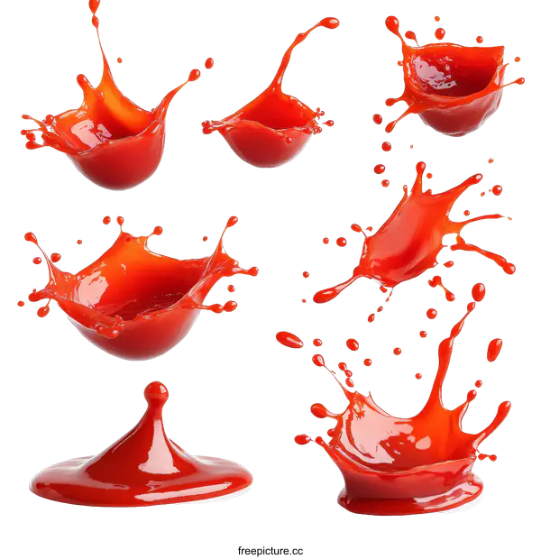 [Transparent Background PNG]Red Liquid Splash Collection Illustrative Images