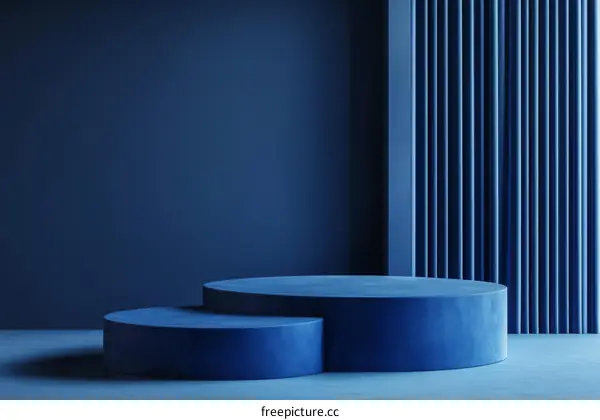 Modern Minimalist Blue Product Display Podium