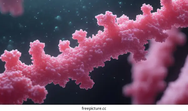 Pink Molecular Structure Illustration