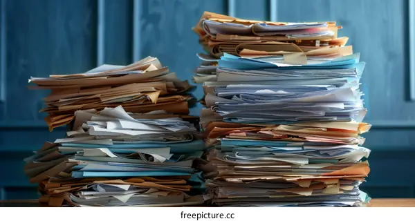 A Stack of Unorganized Paper Documents