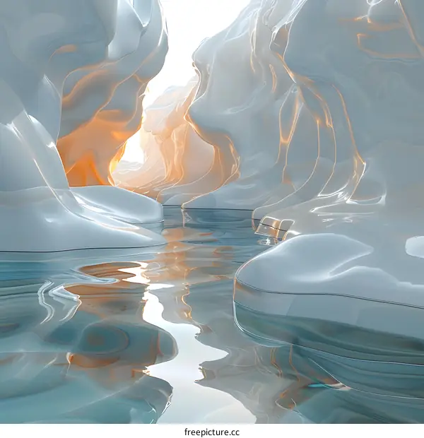 Iceberg with River Below