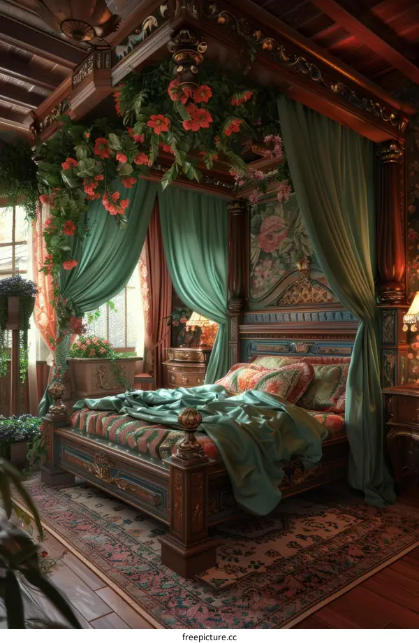 Bedroom in a Dreamlike Forest