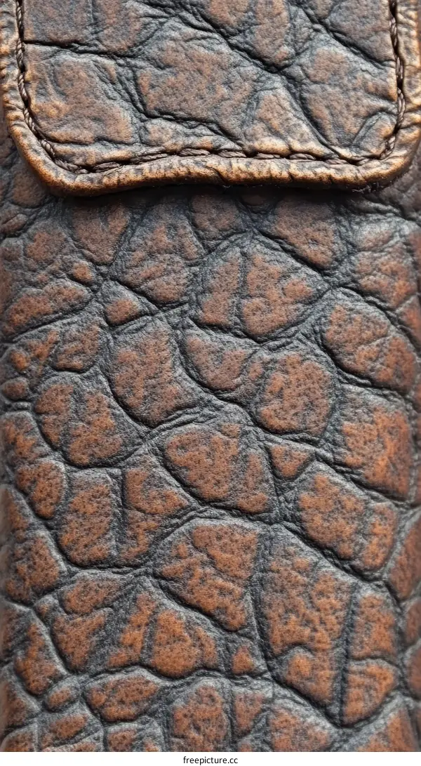 Closeup View of Textured Brown Leather
