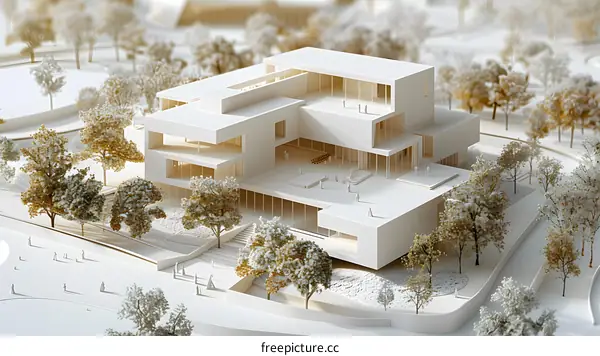 Modern architecture building model