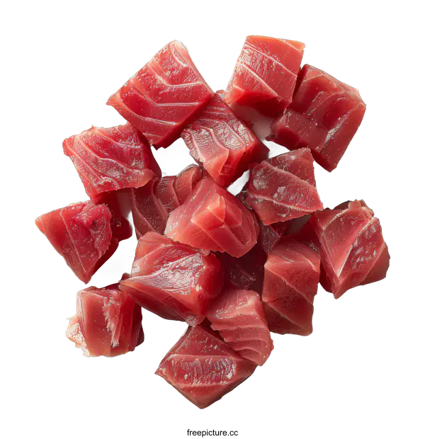 [Transparent Background PNG]diced raw tuna