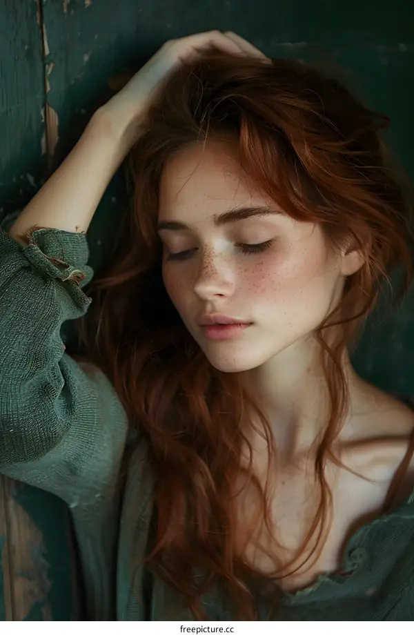 portrait of a beautiful redheaded woman