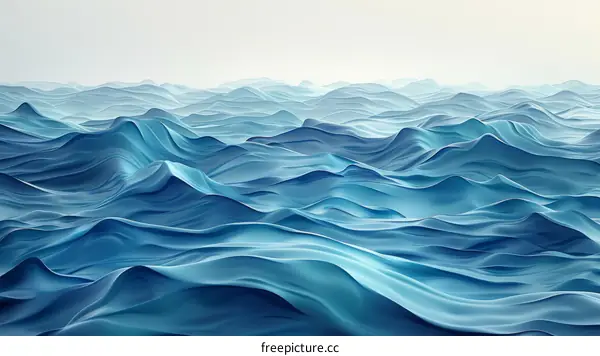 Blue Ocean Waves - Serene and Painterly