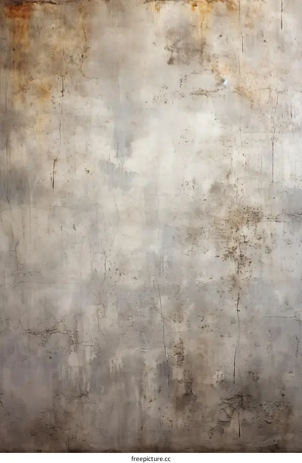 weathered cement wall with cracks and stains