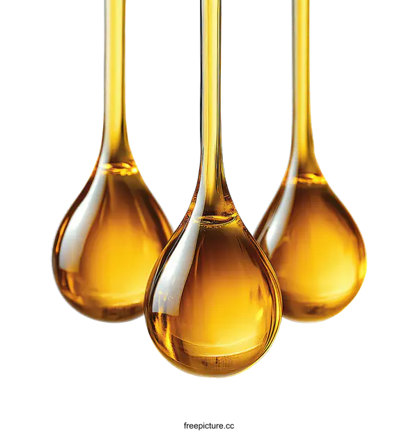 [Transparent Background PNG]Three Oil Drops Close Up