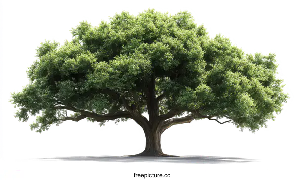[Transparent Background PNG]Majestic Green Tree Isolated on White Background