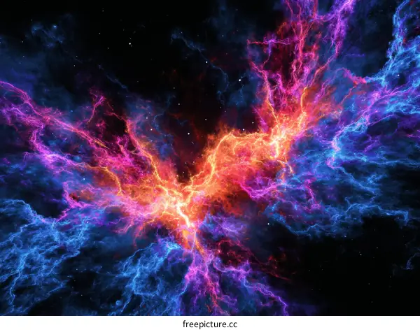 Abstract Colorful Nebula in Space