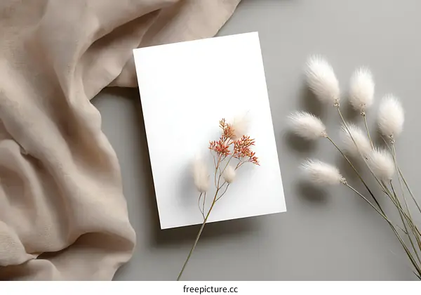 Minimalist Aesthetic Mockup with Dried Flowers