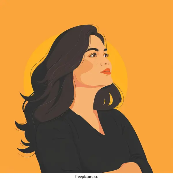 portrait of a young woman with long dark hair