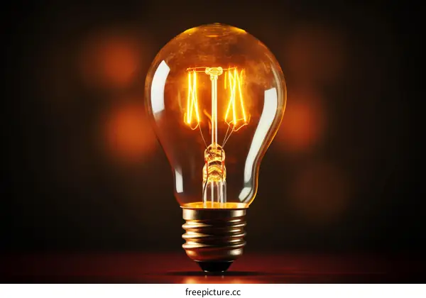 Glowing Light Bulb Idea